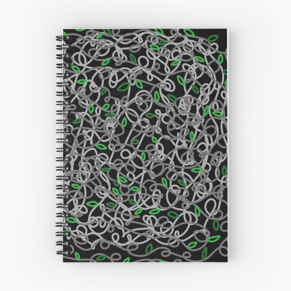 Item preview, Loopy Twisted Tangled Vines and Leaves Abstract Doodles Design on a Dark Black Spooky Forest Backdrop, made by EndlessEmporium designed and sold by EndlessEmporium.