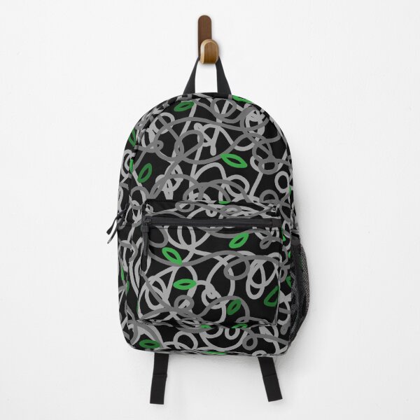 Item preview, Loopy Twisted Tangled Vines and Leaves Abstract Doodles Design on a Dark Black Spooky Forest Backdrop, made by EndlessEmporium designed and sold by EndlessEmporium.