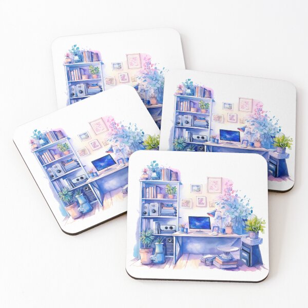 Item preview, Watercolor Cozy Home Office designed and sold by DreamiDreams.