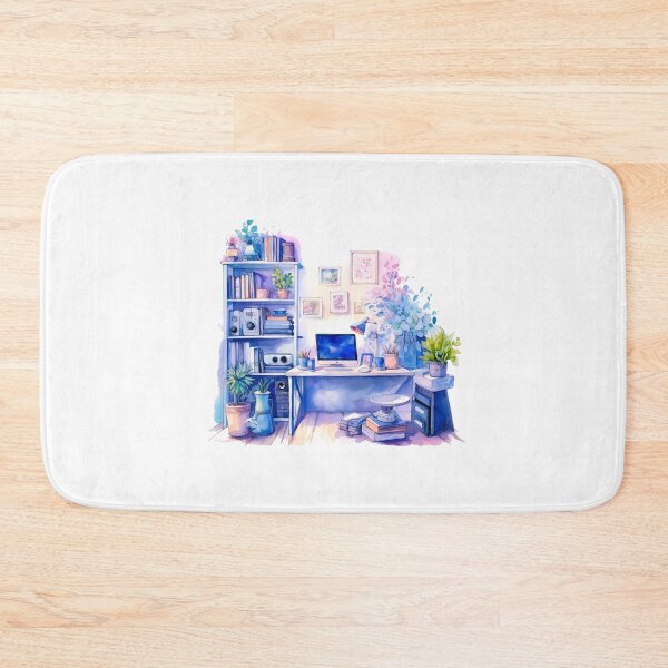 Item preview, Watercolor Cozy Home Office designed and sold by DreamiDreams.