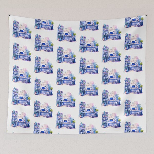 Item preview, Watercolor Cozy Home Office designed and sold by DreamiDreams.