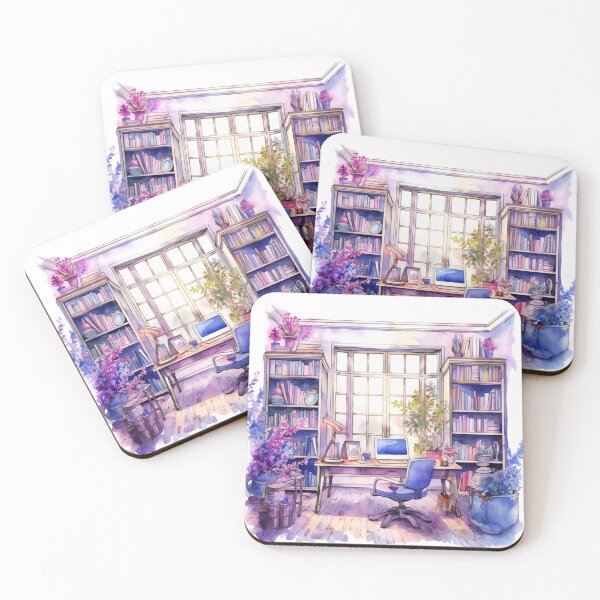 Item preview, Watercolor Cozy Home Office designed and sold by DreamiDreams.