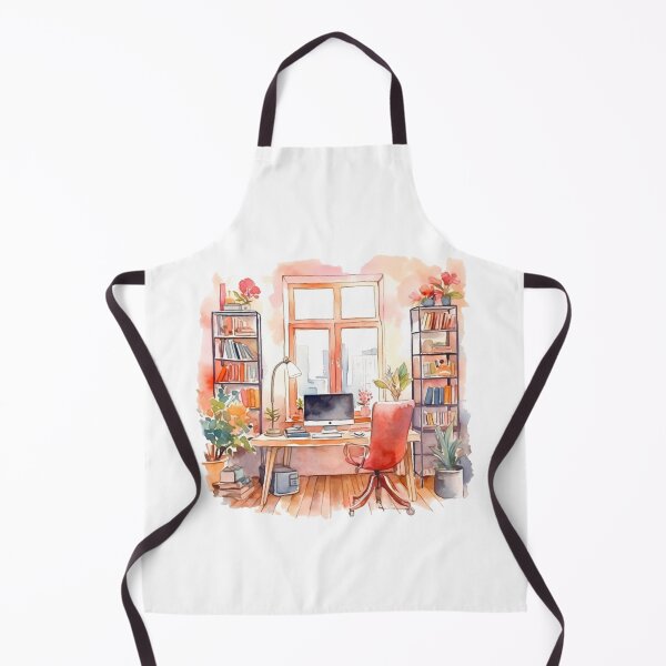Item preview, Watercolor Cozy Home Office designed and sold by DreamiDreams.