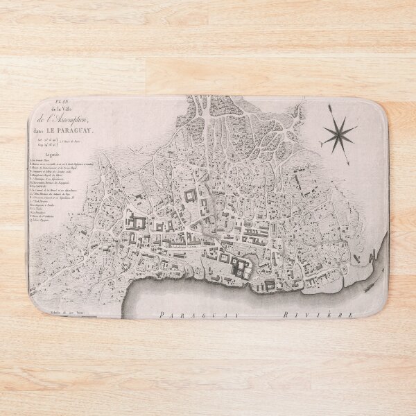 Item preview, Vintage Asuncion Paraguay Map (1809) Vintage Paraguayan Capital City Atlas designed and sold by BravuraMedia.