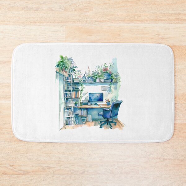 Item preview, Watercolor Cozy Home Office designed and sold by DreamiDreams.