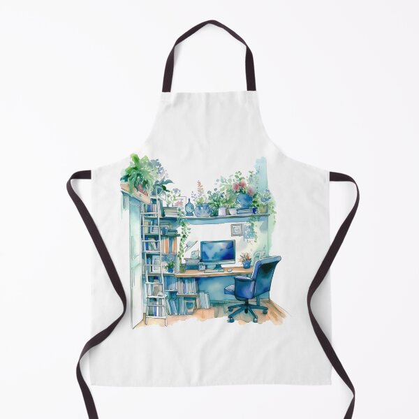 Item preview, Watercolor Cozy Home Office designed and sold by DreamiDreams.