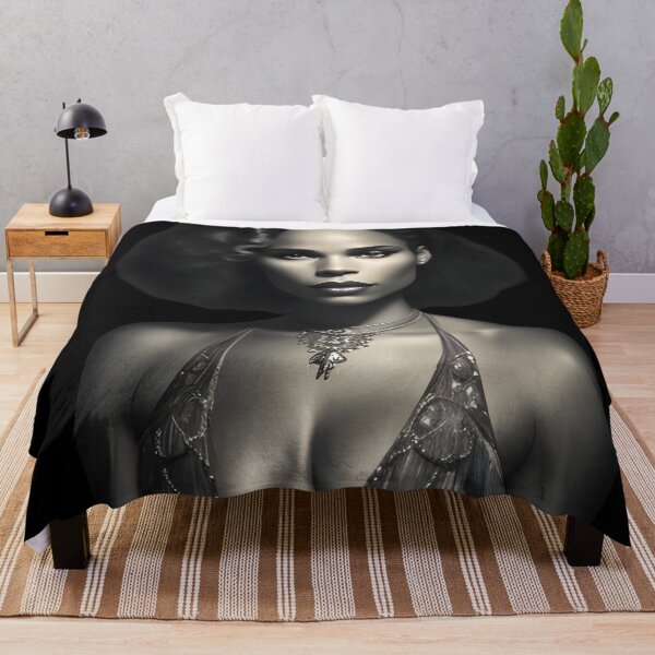Item preview, Vegas Showgirl Mafia Mistress - Zoe Kravitz Fotografía editorial designed and sold by A.I. Does Art.
