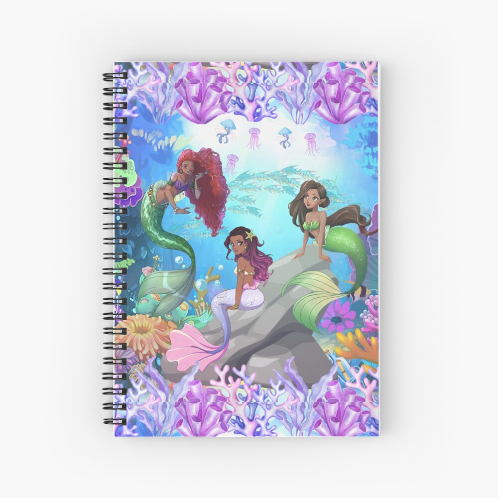 Cuaderno de espiral personalizado con escena del océano de sirena, cuaderno  personalizado para niños, adolescentes, niñas, mujeres, regalos para niños