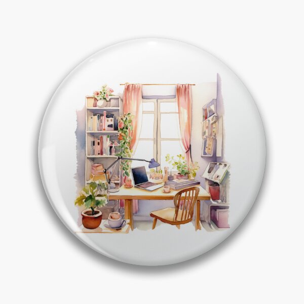 Item preview, Watercolor Cozy Home Office designed and sold by DreamiDreams.