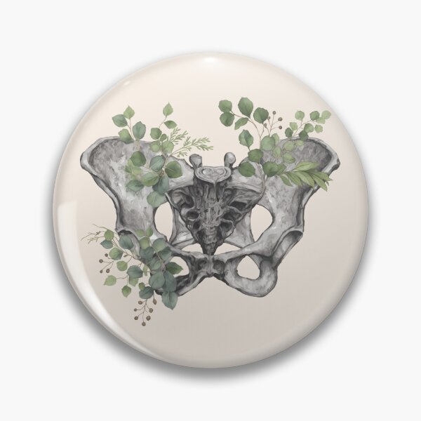 Item preview, Female pelvis, feminism, anatomy, anatomical art, female bones of the pelvis, Eucaliptus leaves anatomy  designed and sold by Collagedream.