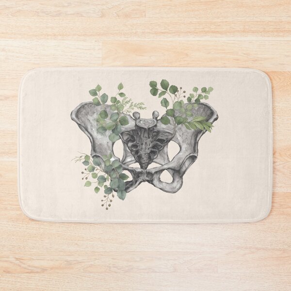Item preview, Female pelvis, feminism, anatomy, anatomical art, female bones of the pelvis, Eucaliptus leaves anatomy  designed and sold by Collagedream.