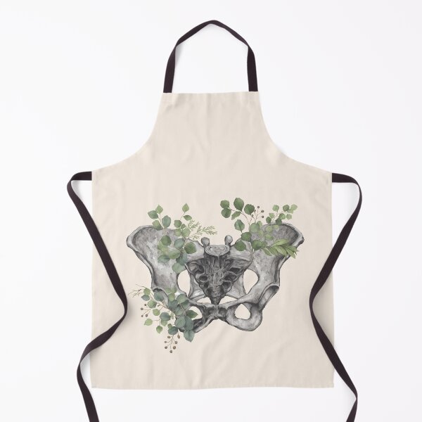 Item preview, Female pelvis, feminism, anatomy, anatomical art, female bones of the pelvis, Eucaliptus leaves anatomy designed and sold by Collagedream.