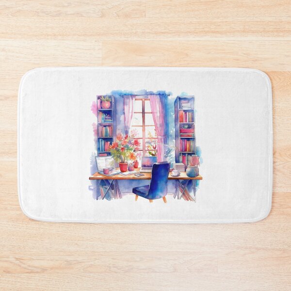 Item preview, Watercolor Cozy Home Office designed and sold by DreamiDreams.