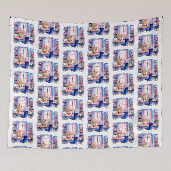 Item preview, Watercolor Cozy Home Office designed and sold by DreamiDreams.