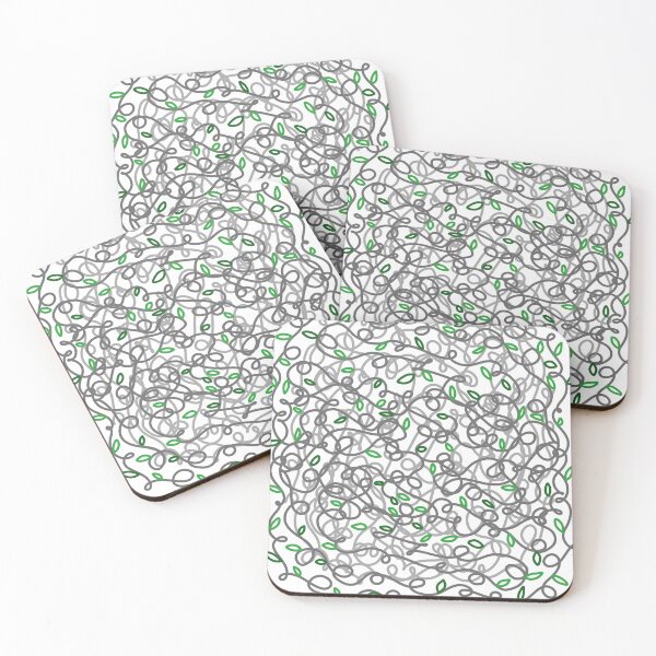 Item preview, Loopy Twisted Tangled Vines and Leaves Abstract Doodle Design on a White Backdrop, made by EndlessEmporium designed and sold by EndlessEmporium.