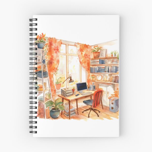Item preview, Watercolor Cozy Home Office designed and sold by DreamiDreams.