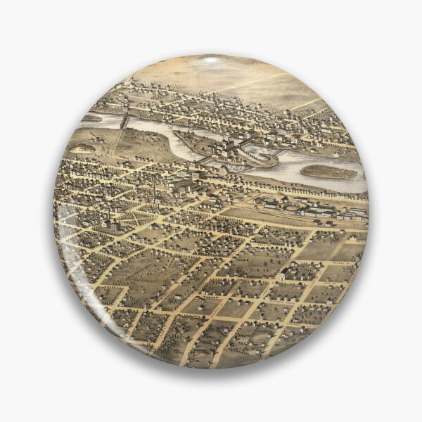 Item preview, Vintage Aurora IL Map (1867) Vintage City of Lights Illinois Atlas designed and sold by BravuraMedia.