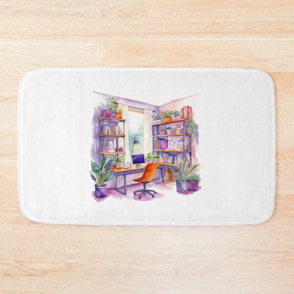 Item preview, Watercolor Cozy Home Office designed and sold by DreamiDreams.