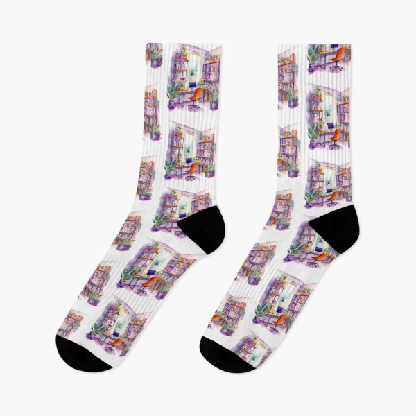 Item preview, Watercolor Cozy Home Office designed and sold by DreamiDreams.