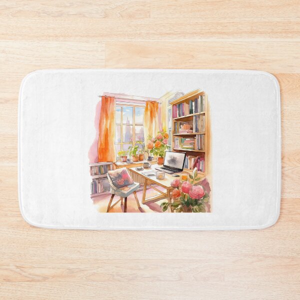 Item preview, Watercolor Cozy Home Office designed and sold by DreamiDreams.