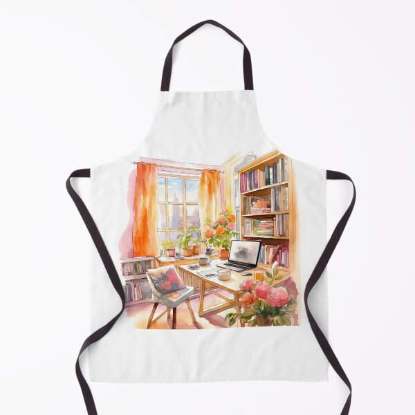 Item preview, Watercolor Cozy Home Office designed and sold by DreamiDreams.