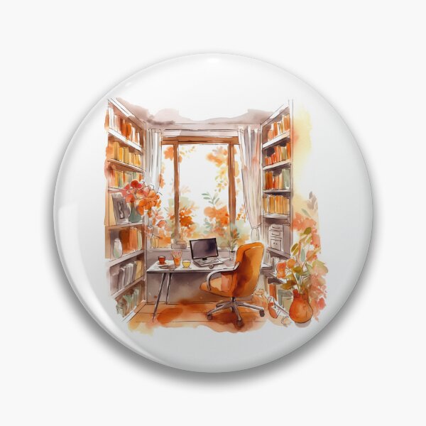 Item preview, Watercolor Cozy Home Office designed and sold by DreamiDreams.