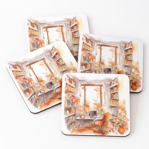 Item preview, Watercolor Cozy Home Office designed and sold by DreamiDreams.