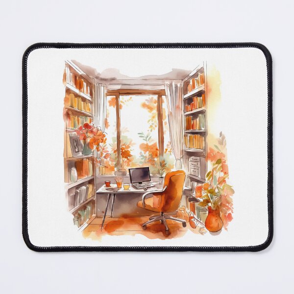 Item preview, Watercolor Cozy Home Office designed and sold by DreamiDreams.