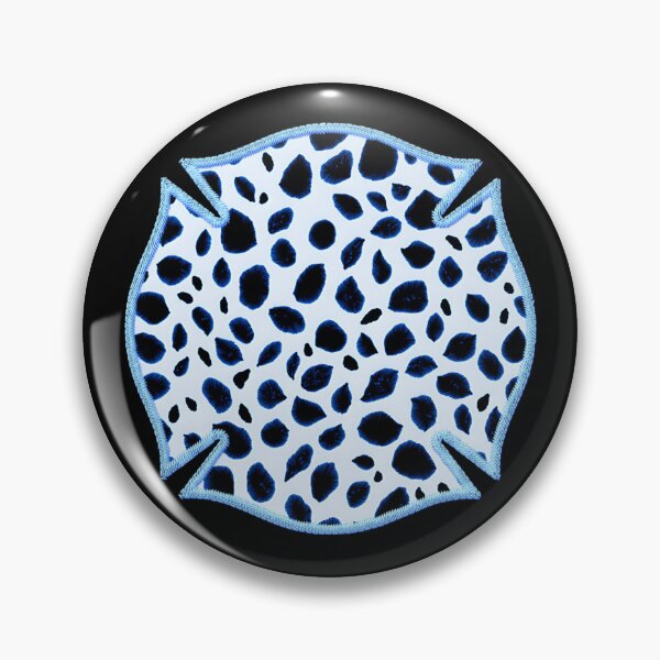 Item preview, Cool Blue Black Embroidered Firefighter Patch Dalmatian Maltese Cross Badge Cute Funny loves fireman slang sayings and quotes designed and sold by Thinline Fire Police EMS.