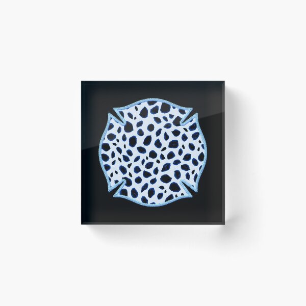 Item preview, Cool Blue Black Embroidered Firefighter Patch Dalmatian Maltese Cross Badge Cute Funny loves fireman slang sayings and quotes designed and sold by Thinline Fire Police EMS.