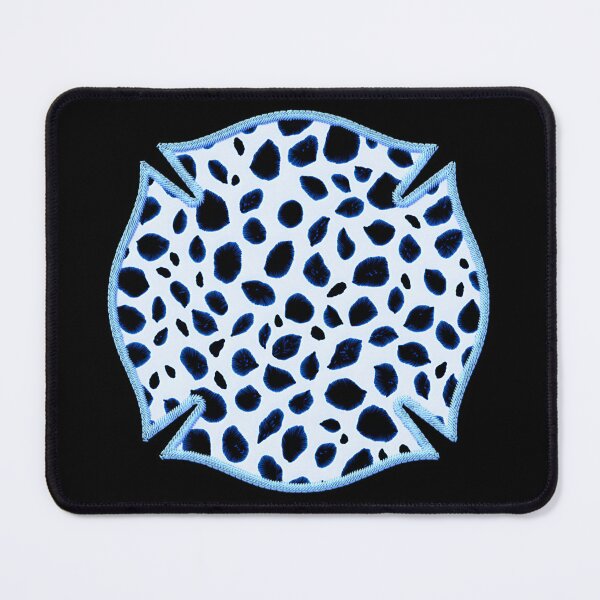 Item preview, Cool Blue Black Embroidered Firefighter Patch Dalmatian Maltese Cross Badge Cute Funny loves fireman slang sayings and quotes designed and sold by Thinline Fire Police EMS.