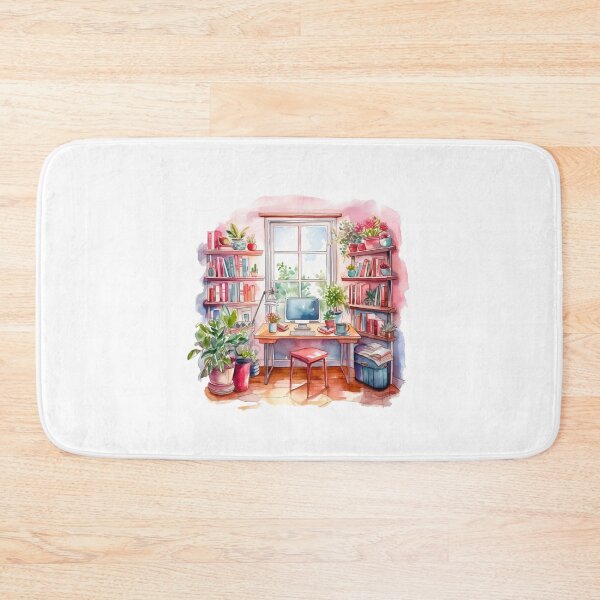 Item preview, Watercolor Cozy Home Office designed and sold by DreamiDreams.