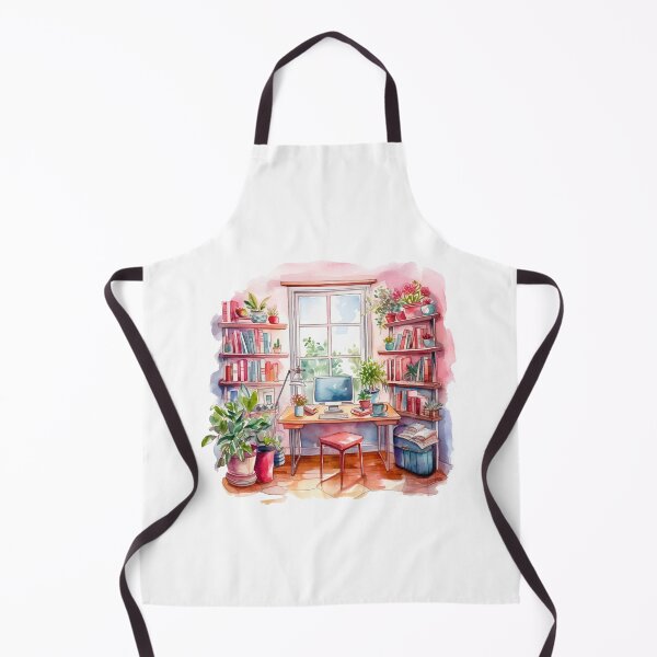 Item preview, Watercolor Cozy Home Office designed and sold by DreamiDreams.