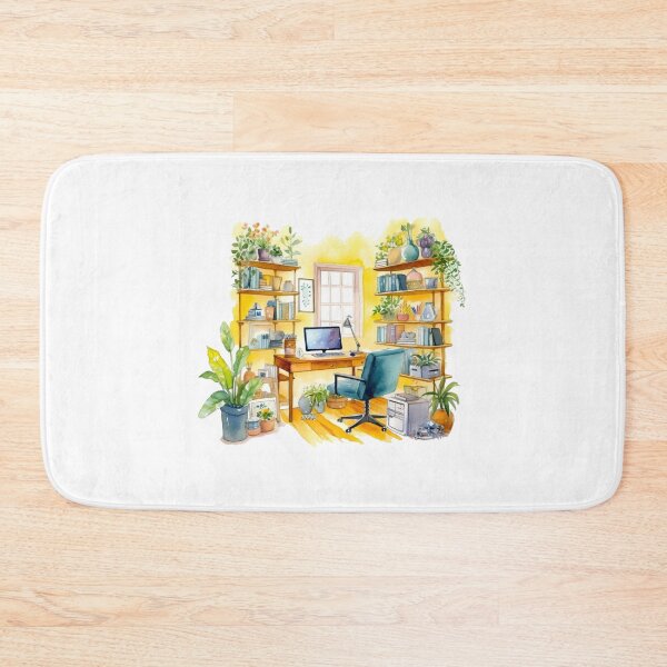 Item preview, Watercolor Cozy Home Office designed and sold by DreamiDreams.