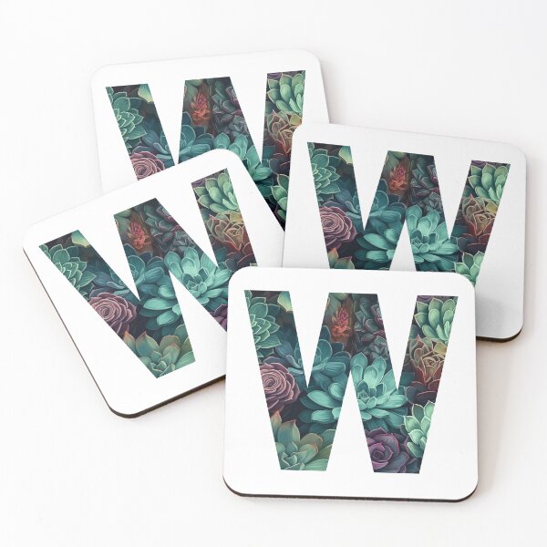 Item preview, Elegant Succulent Pattern Letter W designed and sold by AdiRemba.