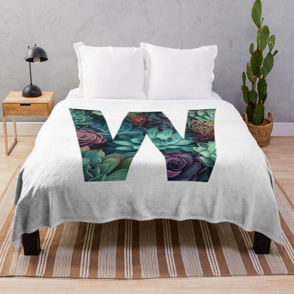 Item preview, Elegant Succulent Pattern Letter W designed and sold by AdiRemba.