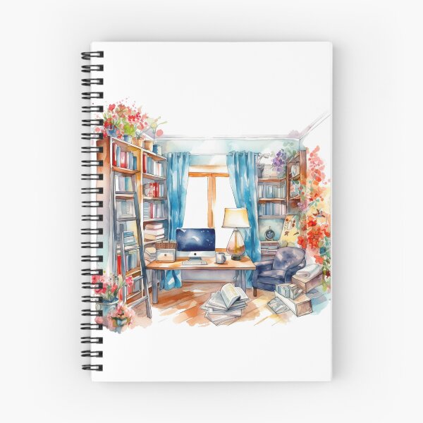 Item preview, Watercolor Cozy Home Office designed and sold by DreamiDreams.
