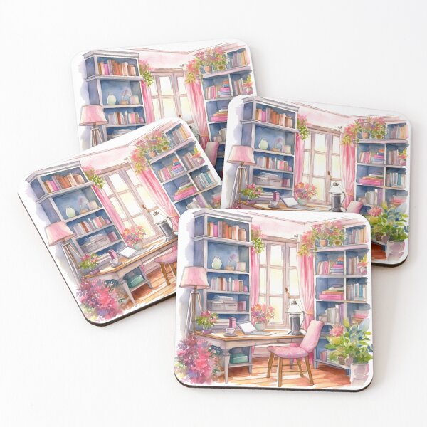 Item preview, Watercolor Cozy Home Office designed and sold by DreamiDreams.