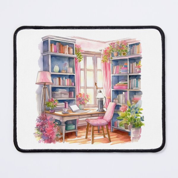 Item preview, Watercolor Cozy Home Office designed and sold by DreamiDreams.