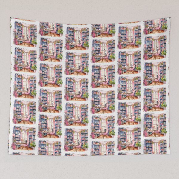 Item preview, Watercolor Cozy Home Office designed and sold by DreamiDreams.