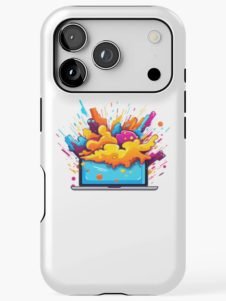 Thumbnail 1 of 4, iPhone Case, Colorful Computer Explosion designed and sold by ZefirDesign.
