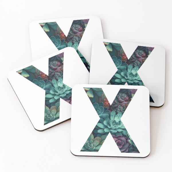 Item preview, Elegant Succulent Pattern Letter X designed and sold by AdiRemba.