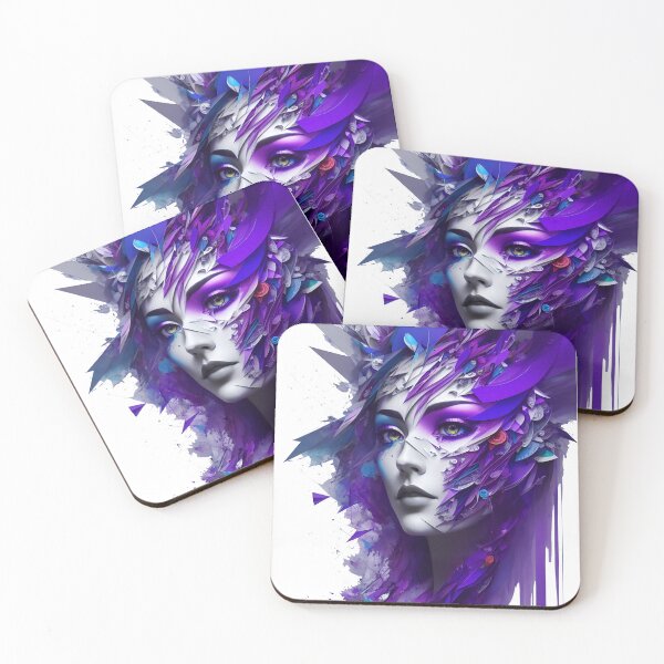 Item preview, Abstract geometrical woman splash and paper fragments designed and sold by Inked-Attire.