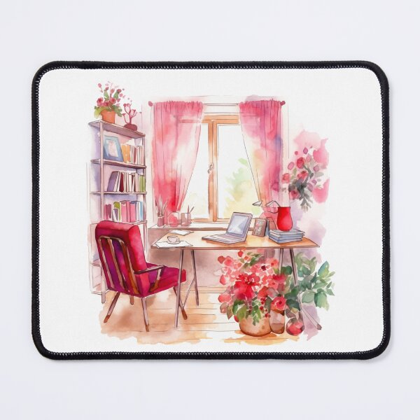 Item preview, Watercolor Cozy Home Office designed and sold by DreamiDreams.