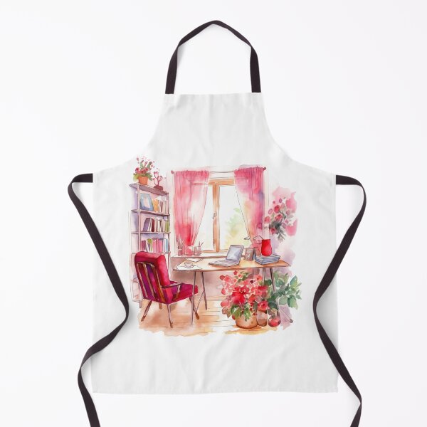 Item preview, Watercolor Cozy Home Office designed and sold by DreamiDreams.