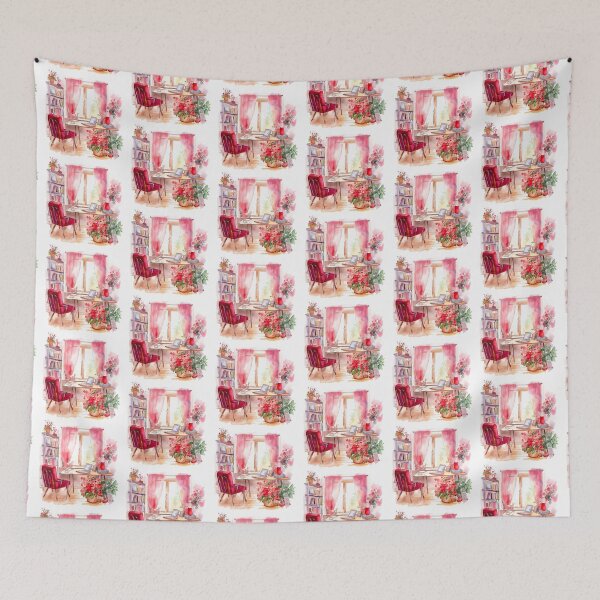 Item preview, Watercolor Cozy Home Office designed and sold by DreamiDreams.