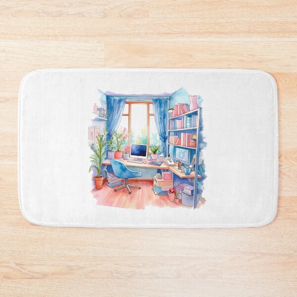 Item preview, Watercolor Cozy Home Office designed and sold by DreamiDreams.