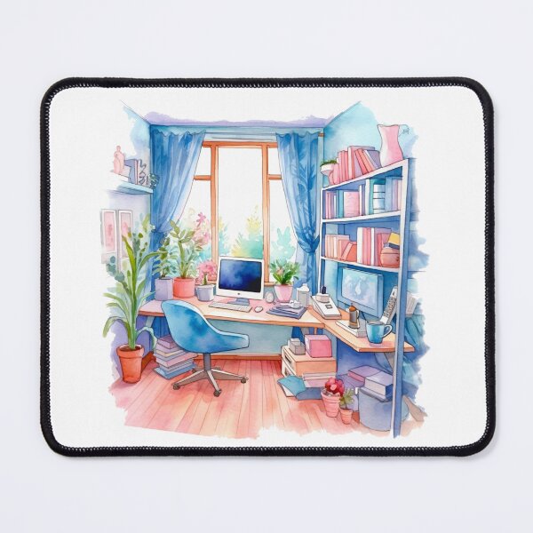 Item preview, Watercolor Cozy Home Office designed and sold by DreamiDreams.