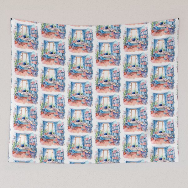 Item preview, Watercolor Cozy Home Office designed and sold by DreamiDreams.