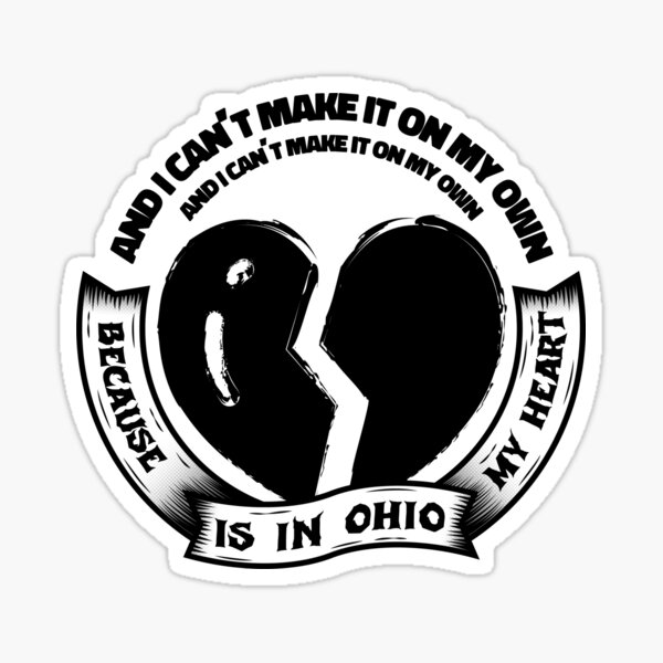 Ohio Is For Lovers Emo Quote Phrase Broken heart Corazon Roto Hawthorne Heights - Black Sticker